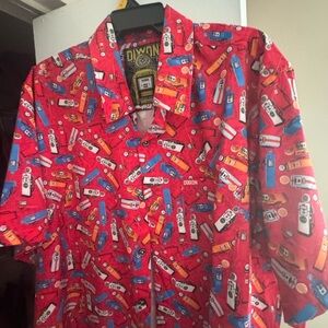 DIXXON Red and Blue Graphic Men's Shirt